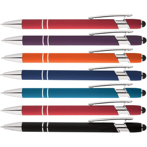 Promotional Plastic Ballpoint for <b>Pen</b> with Soft Rubber Touch Screen Tip Custom Logo 0.5mm Tip Office & School Use - Product Image 1