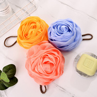 Diskon besar bola mandi besar dengan warna produk mandi bunga Pancuran busa jaring mandi spons mandi jaring Loofah