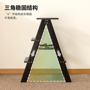 Solid Wood Ladder <b>Stool</b> Multi Function Folding Chair Indoor Home <b>Step</b> <b>Stool</b> Minimalist Design Modern Living Room Furniture - Product Image 4