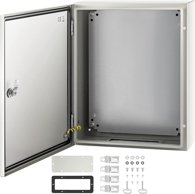 OEM Stainless Steel Metal Control Box Enclosure Hinge Lock IP66 Waterproof Aluminum Steel Construction Industrial Electrical