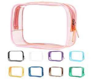 Clear <b>Pouch</b> Small, 6.6"x2.3"x4.7" Size TSA Approved Toiletry Bag, Travel Bags for Toiletries, Cosmetic Bag for Women and <b>Men</b> - Product Image 1