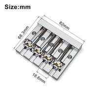 Electric Bass Guitar Bridge Zinc Alloy Polished Finish 7/5-Hole Straight Stringing Board Gold Color