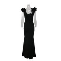 Vestido de Noche Elegante de Alta Calidad, Cuello en V, con Volantes, Sin Mangas, para Fiesta Formal, Vestido de Gala para Mujer