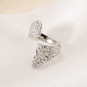 Bagues en acier inoxydable 316L plaqué or PVD 14k 18k de bonne qualité, résistantes à l'eau et inaltérables, style Nugget pour femmes - Product Image 6