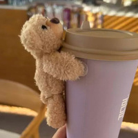 Accessoire pour tasse de thé au lait : Petit ours en peluche mignon, ours en peluche pour café, 11-30 cm - Style identique à Xiaohongshu