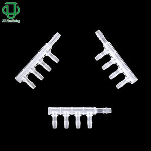 Conector de tubo en forma de F de plástico PP Jiyou, conector de cinco vías de 10 mm, adaptador divisor de flujo de gas con tubo flexible. - Product Image 2