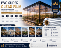 Rouleau de film PVC transparent anti-sable, anti-UV, souple et résistant à l'humidité, feuille transparente durable Jinbu Super Clean pour dôme de safari dans le désert