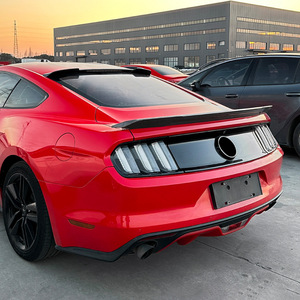 Ford Mustang Mk6 2015-2022 Rear Spoiler Piano <b>Black</b> Carbon Fiber Texture ABS Ducktail Trunk <b>Wing</b> - Product Image 1