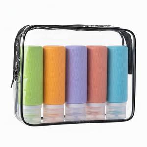 Bouteilles de voyage personnalisées avec logo, approuvées par la TSA, en silicone réutilisable, étanches, contenants pour articles de toilette, 90 ml, pour cadeaux d'hôtel, promotionnels - Product Image 1