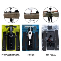 Nouveau Kayak de Pêche Monoplace de 12 Pieds en PEHD, Bateau Canöe Polyvalent et Relaxant avec Système de Propulsion à Pédales ou Moteur pour Usage Extérieur