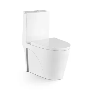 Baru Desain Elegan Barat Eropa Dual Flush Putih Siphonic Satu Bagian Sanitasi Kamar Mandi Keramik Wc Toilet Commode