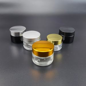 Pot en verre transparent de luxe 5g 10g 15g 20g 30g pour soins de la peau, crème pour les yeux, lotion, conteneurs cosmétiques avec couvercle doré - Product Image 1