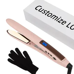 Customized Logo Lcd Display MCH Titanium Floating Plate 250C Degrees Keratin Treatment Vibration Hair Straightener Flat Irons