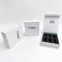 Boîtes d'emballage personnalisées pour peptides, matériaux en carton, fermeture magnétique, boîte pour flacon de peptides, insert en EVA, emballage 3ml/10ml