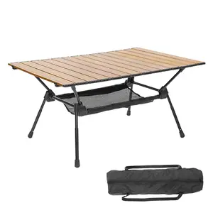 Mesa para piquenique portátil ajustável, altura de alumínio dobrável para acampamento e atividades ao ar livre