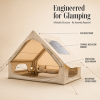 Tente gonflable pour le camping, avec fenêtre de toit, pompe, installation rapide, tissu Oxford, pour 4 à 12 personnes, tente de camping familiale imperméable, glamping