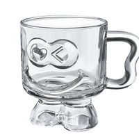 Tasse à café/dessert à pied haut, design style Ins, luxe léger haut de gamme, avec poignée, à simple paroi, pour boissons et jus