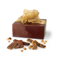 Emballage de boîtes de truffes au chocolat Saint Valentin haut de gamme en ruban rectangle boîte de chocolat vide personnalisée