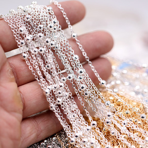 Chaîne de perles en forme de O, chaîne de bijoux argentée, blanc KKC, or antique, bronze, noir, or 18 carats, 100 yards, accessoire de cheveux pour mariage - Product Image 1