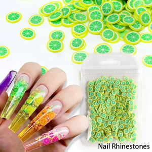Logotipo personalizado 100PCS Bolsa Rebanada <span class=keywords><strong>de</strong></span> fruta Diseñador Nail Charms Acrílico Colorido 3D Mixed Fruit Nail Art Charms - Product Image 1