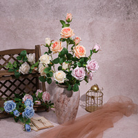 Fleur artificielle en soie Rose Pivoine faite à la main, décoration moderne pour la maison, salon, table à manger, table basse, lieu de mariage, livraison rapide