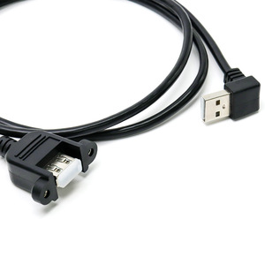 <b>Usb</b> Extension Cable 90 Degree Right Angle Male To Female Data Transfer For Industrial Panel Mounting - Product Image 1