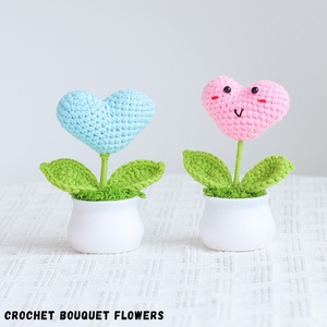 Ornement <span class=keywords><strong>de</strong></span> salon artisanal en crochet, petite plante artificielle en herbe <span class=keywords><strong>de</strong></span> rose en pot, <span class=keywords><strong>bouquet</strong></span>, <span class=keywords><strong>commande</strong></span> minimum <span class=keywords><strong>de</strong></span> 50 pièces - Product Image 3