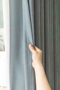 Rideaux en chenille bleu clair S-Wave, finition de qualité supérieure, toucher doux, occultation élevée, isolation thermique et texture exquise et délicate - Product Image 3