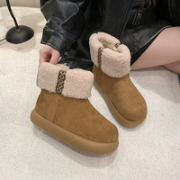 Bottines en fourrure moelleuse pour femmes, plateforme épaisse, antidérapantes, bottes d'hiver pour la neige, vente en gros