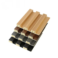 Panneau mural décoratif rainuré en WPC imperméable de haute qualité, panneau de plafond stratifié PVC à grain de bois