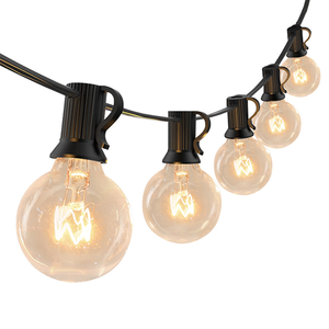 Exterior IP44 impermeable 25FT 25 LED G40 bombillas transparentes globo Navidad cadena de luces para boda, Patio, jardín, Hotel, patio - Product Image 1