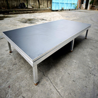 Plateforme de scène pliable carrée en alliage d'aluminium, estrade modulaire pour événements, scène de concert portable, pieds réglables en hauteur, capacité de charge 800 kg, montage rapide