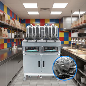 Friggitrice Elettrica Commerciale Completamente Automatica da 28L con Sollevamento Automatico e Filtro dell'Olio per Fish and Chips - Product Image 1