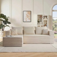 En stock, transfrontalier, ensemble de canapé modulaire en flanelle de style européen et américain, sans structure, compressé sous vide, direct usine