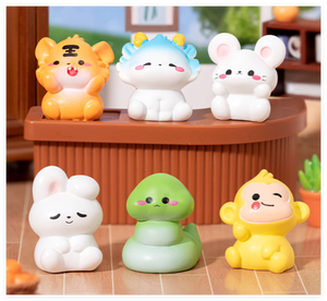 Vente en gros de figurines miniatures en résine 3D, 12 animaux du zodiaque, figurines de dessins animés kawaii, miniatures d'aquarium, décorations de gâteau, jouets, décorations de <span class=keywords><strong>jardin</strong></span> - Product Image 6