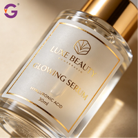 Autocollants personnalisés pour bouteilles de cosmétiques et de parfums, impression dorée à chaud, vinyle adhésif transparent, autocollant de logo imperméable