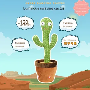La vendita calda di giocattoli Cactus illuminazione a LED <span class=keywords><strong>canterà</strong></span> e ballerà divertenti regali per bambini più lingue OEM/ODM novità e Gag giocattoli di peluche - Product Image 3
