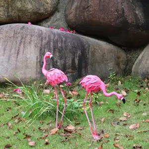 Metal flamingolar bahçe dekorasyon Metal sanat dışarı kapı dekor Metal pembe Flamingo bahçe süsleri