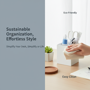 Современный экологичный квадратный держатель для карандашей, настраиваемый пластиковый настольный органайзер для канцелярских принадлежностей для офиса - Product Image 6
