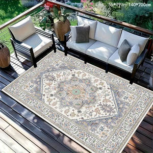 Alfombra Persa de Terciopelo Cristalino con Estampado, 55x79cm 140x200cm, Antideslizante para Exteriores, Sala de Estar, Balcón - Product Image 3