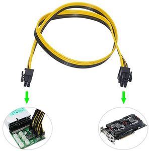 6针pci-e Naar 8针 (6 + 2) pci-e (Man Op Man) gpu Power cabel 50厘米Voor Afbeelding Kaarten Mijnbouw服务器分界板 - Product Image 3