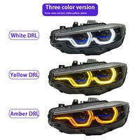 Faros Delanteros LED Bicolor de Doble Proyector y Luces de Circulación Diurna Blancas/Amarillas de 12V, Versión V2, para BMW Serie 4 F32 F36 F80