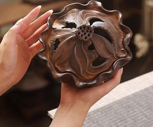 MSH Céramique Feuille <span class=keywords><strong>de</strong></span> Lotus Brûleur d'Arôme Pastoral Vintage Four en <span class=keywords><strong>Porcelaine</strong></span> Sculpté à la Main - Product Image 3