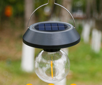Lampe suspendue vintage à diode électroluminescente Edison solaire, corps en ABS+PET, étanche IP65, éclairage d'urgence pour jardin extérieur, camping