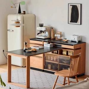 Original Wood Style Cherry Wood Island Dining <b>Table</b> Integrated Kitchen Storage Sideboard For Small Apartment Living Room - Product Image 1