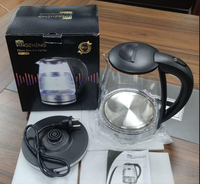 Bouilloire électrique en verre pour usage domestique, grande capacité, verre borosilicate de haute qualité, arrêt automatique, théière transparente, cadeau