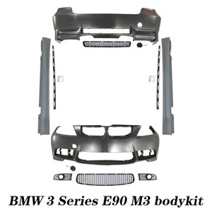 Conjunto de Parachoques para Automóvil, Kit de Carrocería para <span class=keywords><strong>BMW</strong></span> <span class=keywords><strong>Serie</strong></span> 3 E90 2005-2012, Actualización a Modelo M3, Parachoques Delanteros y Traseros, Rejilla - Product Image 2