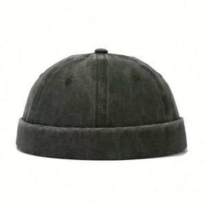 Brimless <b>Hats</b> for <b>Men</b> Womens <b>Mens</b> Vintage <b>Beanie</b> Cap Washed Cotton Rolled Cuff Harbour <b>Hat</b> Promotion Gift Comfortable - Product Image 4