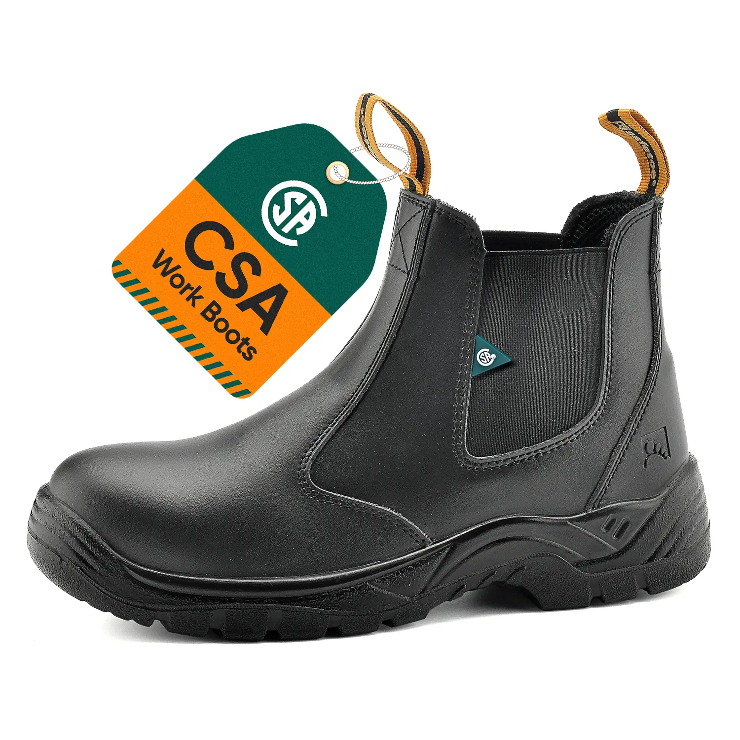 وافق CSA الأخضر مثلث أحذية أمان حذاء برقبة للعمل مع الصلب اصبع القدم