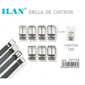 Boucle de ceinture ILAN 3,5 cm en métal pour ceintures en cuir pour hommes - Product Image 3